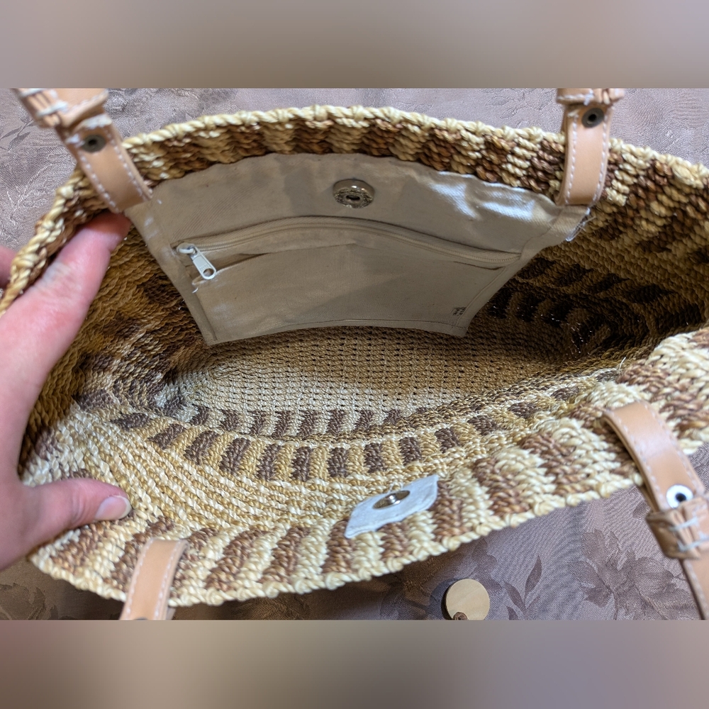 Nine West Straw Tote Bag, Used - Picture 7 of 9